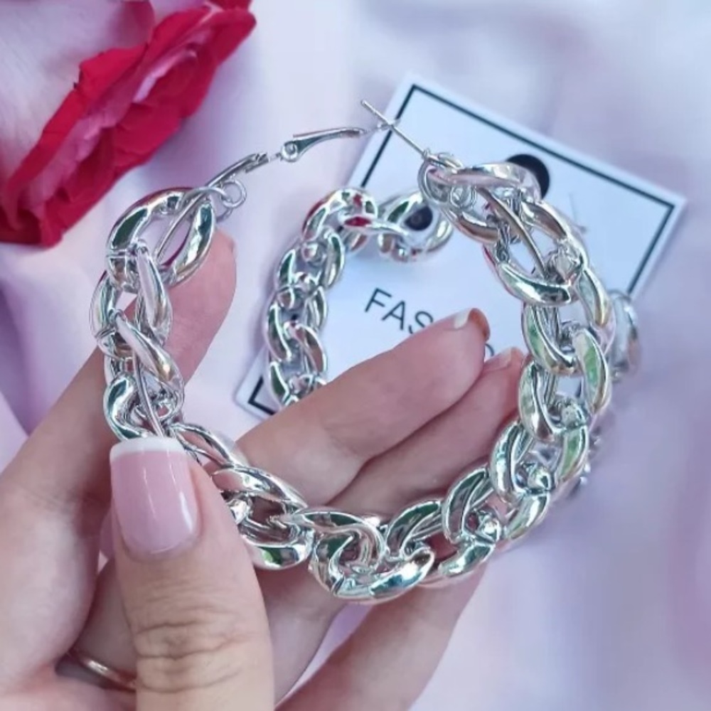 NEW 925 Silver twisted Hoop Earrings